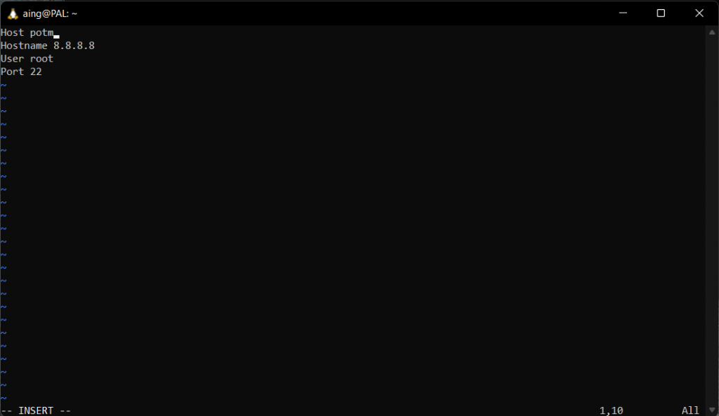 ssh config